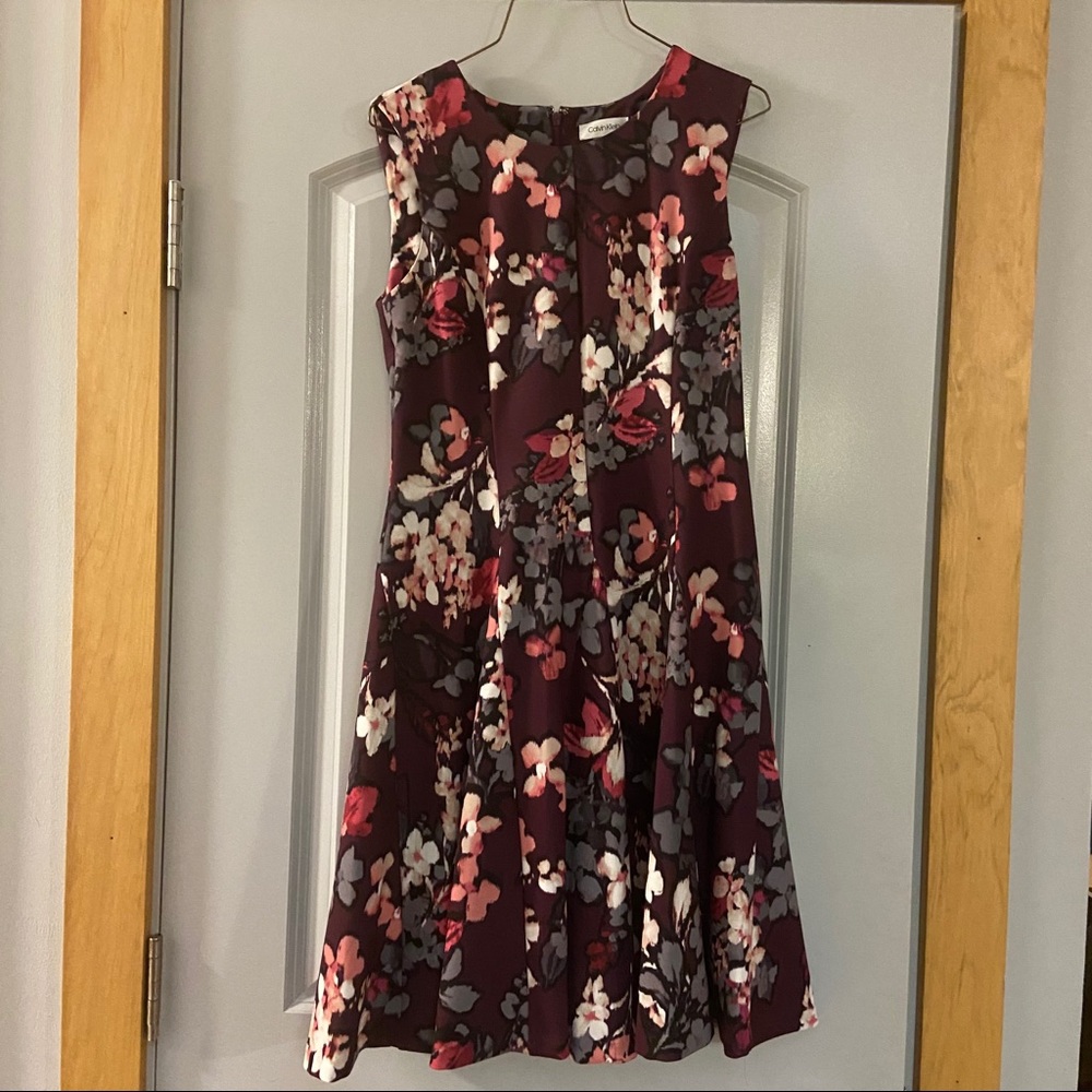 Calvin Klein Pleated A Line Dress Sz 6